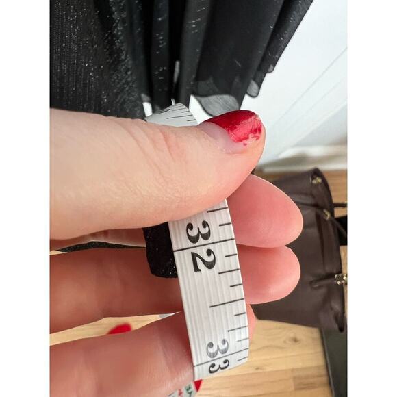 Halogen Metallic Sparkle Release Pleated Black Midi Skirt Women's S NYE Glam - Picture 6 of 11